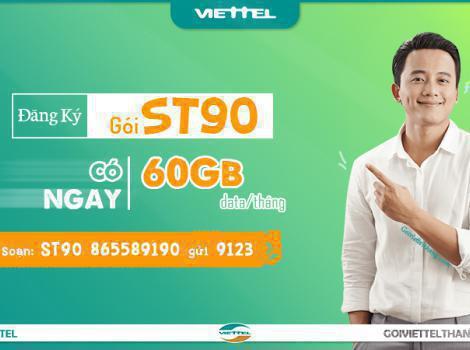 Đăng ký gói cước 4G Viettel 90k có 60Gb 1 tháng