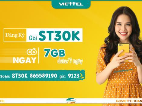 Cách đăng ký gói ST30k Viettel 30k 7 ngày có 7Gb Data 2022