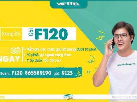 Cách đăng ký gói F120 Viettel 120k có 7Gb + Free gọi 2022