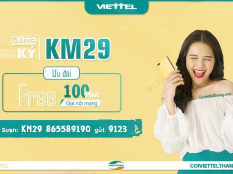 Cách đăng ký gói KM29 Viettel 29k có 100 phút gọi/30 ngày