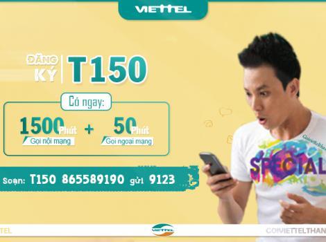 Cách đăng ký gói T150 của Viettel có 1550 phút gọi/30 ngày