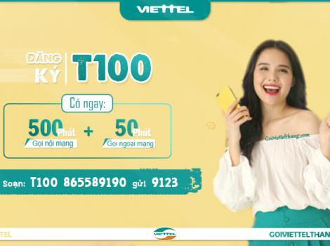 Đăng ký gói T100 Viettel trả trước ưu đãi gọi/ 30 ngày
