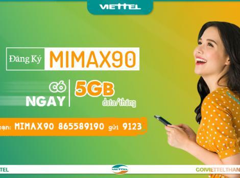 Hướng dẫn đăng ký gói Mimax90 Viettel 90k có 5Gb data
