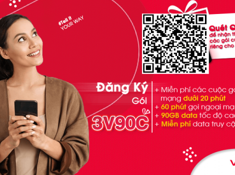 Đăng ký gói 3V90C của Viettel có 90Gb + miễn phí gọi