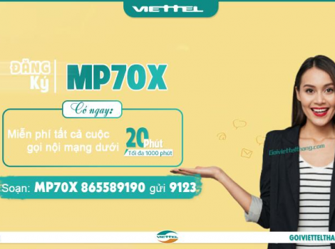 Các gói cước gọi nội mạng Viettel 70k 1 tháng ưu đãi 2023