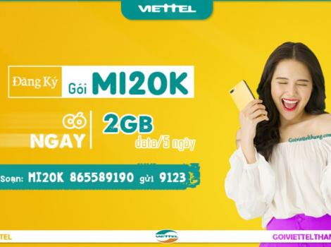 Cách đăng ký gói Mi20K Viettel 20K có 2Gb data trong 5 ngày