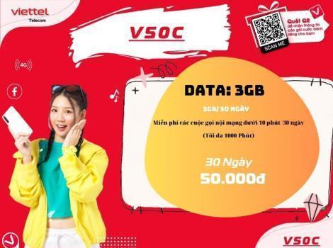 Gói cước Viettel 50k/tháng gọi nội mạng