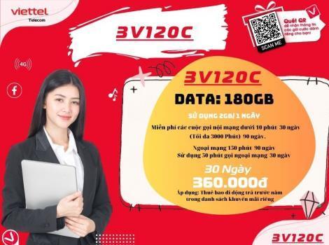 Đăng ký gói cước 3V120C của Viettel