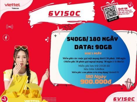 Gói cước 150k Viettel 3Gb/ngày chu kỳ 6 tháng ưu đãi cho di động 2023