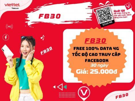 Cách gia hạn gói FB30 Viettel 25k Free 100% Data truy cập Facebook/ 30 ngày