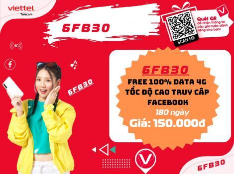 Cách gia hạn gói 6FB30 Viettel 150k Free 100% Data truy cập Facebook/ 180 ngày
