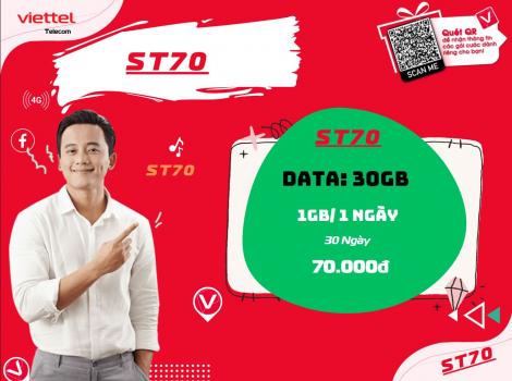 Đăng ký gói cước 70k có 30Gb của Viettel 2023