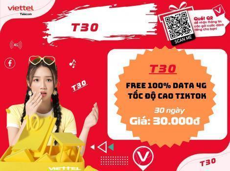 Cách khôi phục gói T30 của Viettel 30k Free 100% data Tiktok/ 30 ngày
