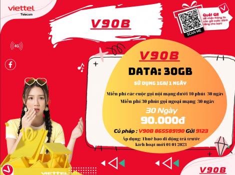 Các gói 4G Viettel 90k 30 ngày ưu đãi 2023