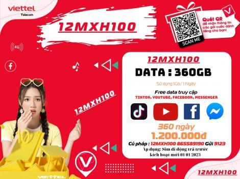 Đăng Ký 12MXH100 Viettel Không Giới Hạn Dung Lượng Data 12 Tháng 2024