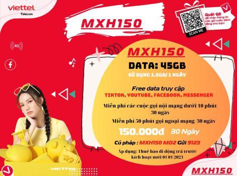 Đăng ký 4G Viettel 150K Free data Mạng Xã Hội 2023