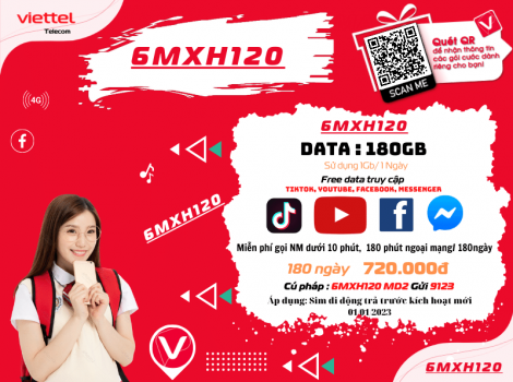 Đăng Ký Gói Data Viettel Chu Kỳ 6 Tháng 2023