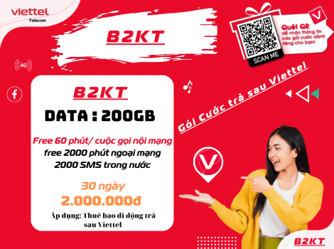 Gói Cước Trả Sau B2KT của Viettel Ưu Đãi Nhất 2024
