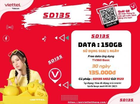 Đăng ký gói SD135 Viettel sử dụng theo 1 tháng 2024