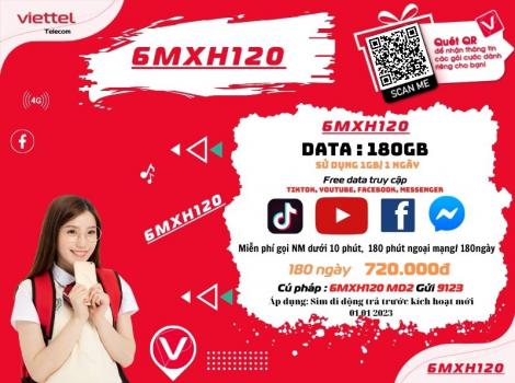 Đăng ký MXH120 Viettel sử dụng 6 tháng Bất tử Data 2024