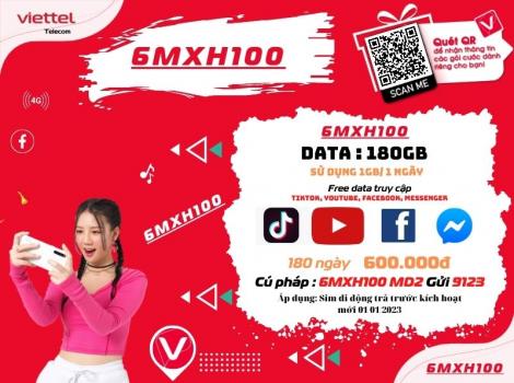 Đăng ký MXH100 Viettel sử dụng 6 tháng Bất tử Data 2024