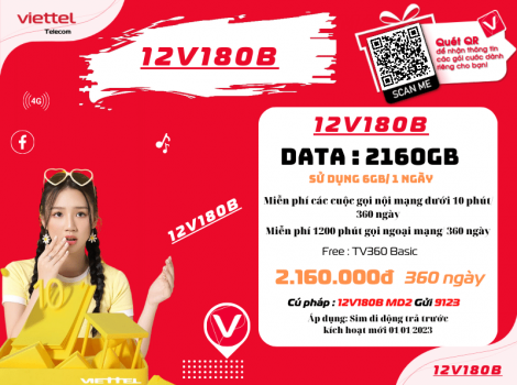 Danh Sách Tất Cả Gói 180K Viettel 1 Tháng Ưu Đãi Mới Nhất 2024