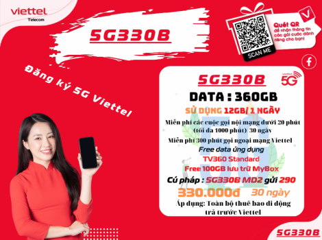 Các gói 12Gb/ ngày Viettel tất cả thuê bao đăng ký được