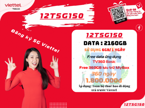 Các gói 12 tháng Viettel ưu đãi 6Gb/ ngày