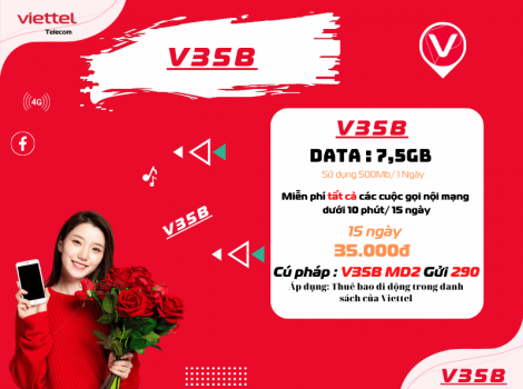 Gói 35K Viettel Sử dụng trong 15 ngày Ưu đãi Data và Gọi