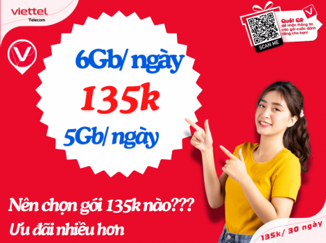5G135N và SD135 của Viettel - 135K Gói Nào Ưu Đãi Hơn