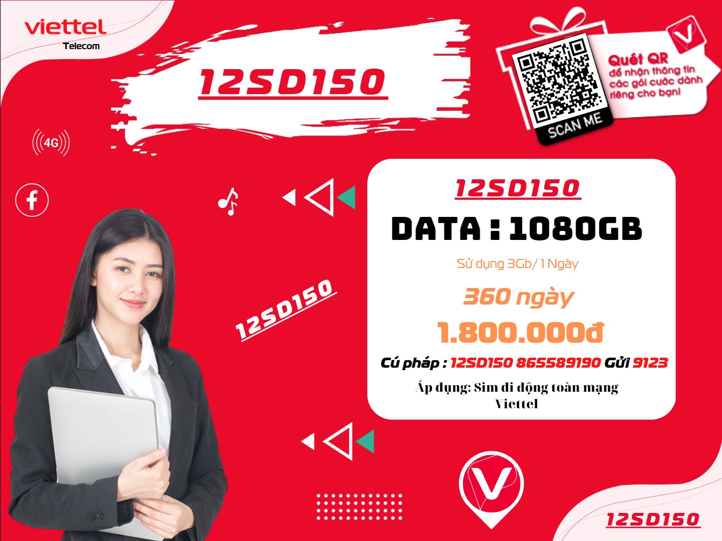 Gói 12SD150 Viettel