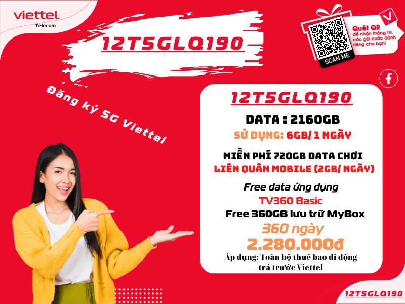 Gói 12T5GLQ190 Viettel