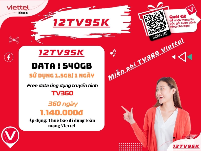 Gói 12TV95K Viettel