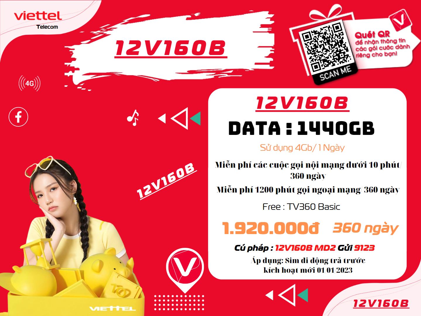 Gói 12V160B Viettel