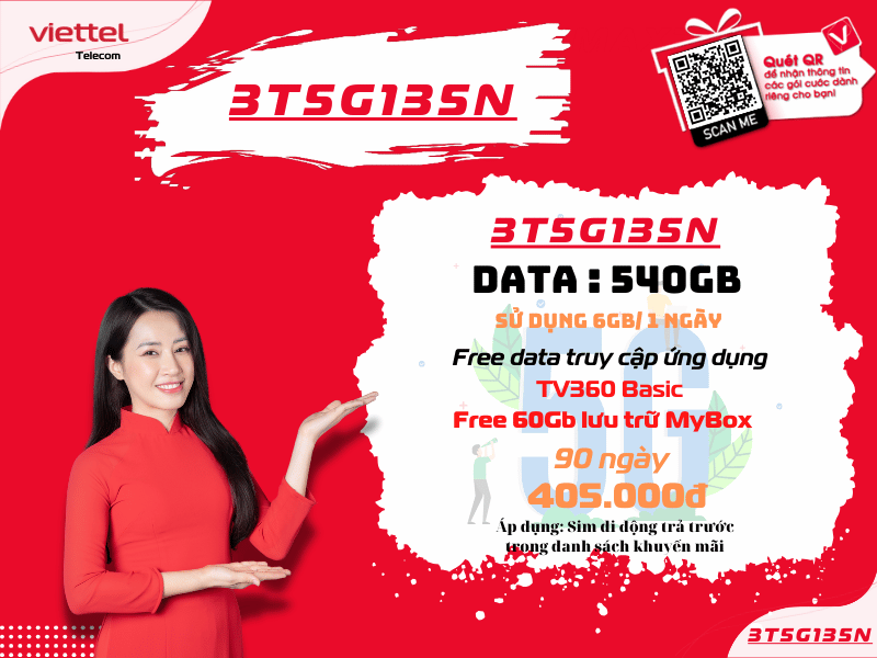 Gói 3T5G135N Viettel