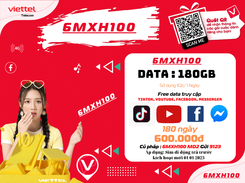 Gói 6MXH100 Viettel