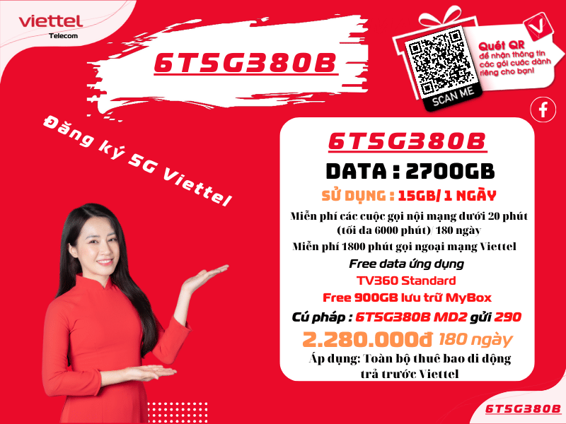 Gói 380k Viettel trả trước