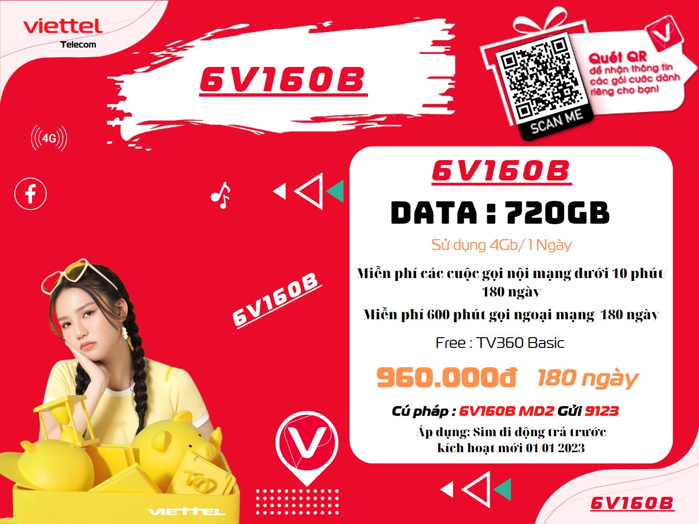 Đăng ký gói 4Gb 1 ngày của Viettel