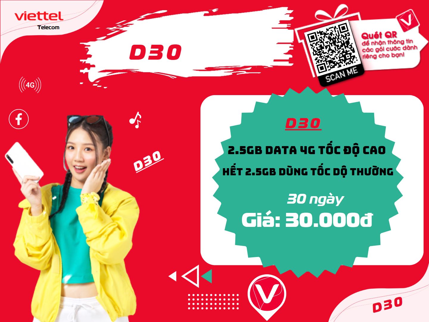 Gói data D50 của Viettel