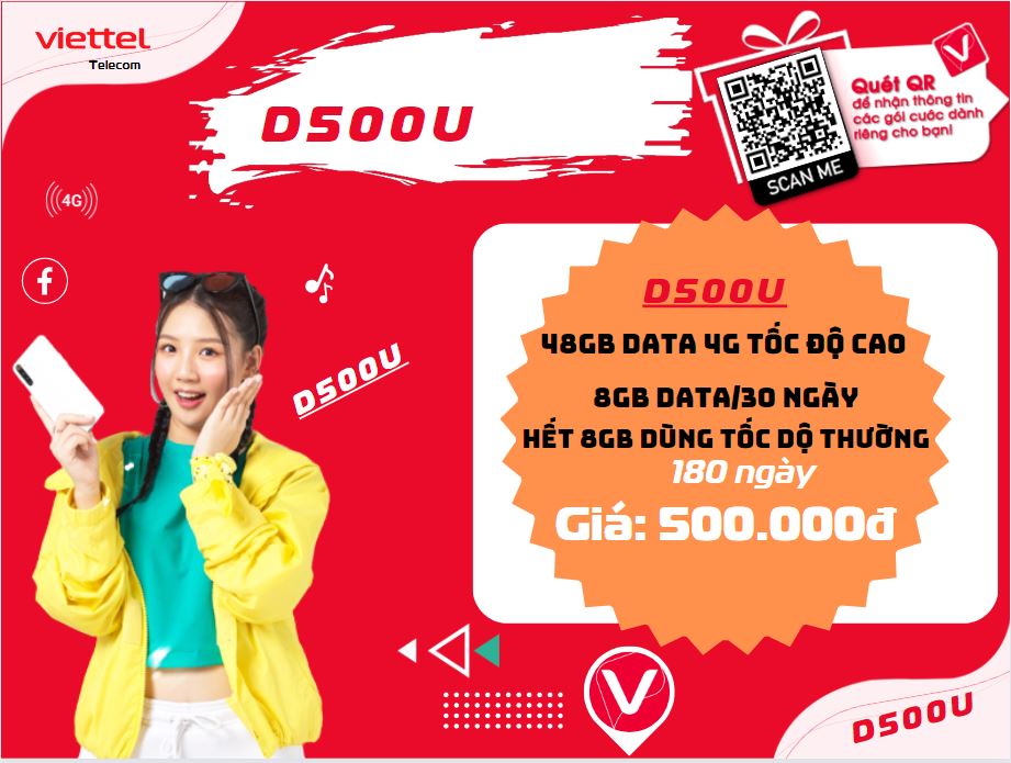 Gói cước D500 của Viettel