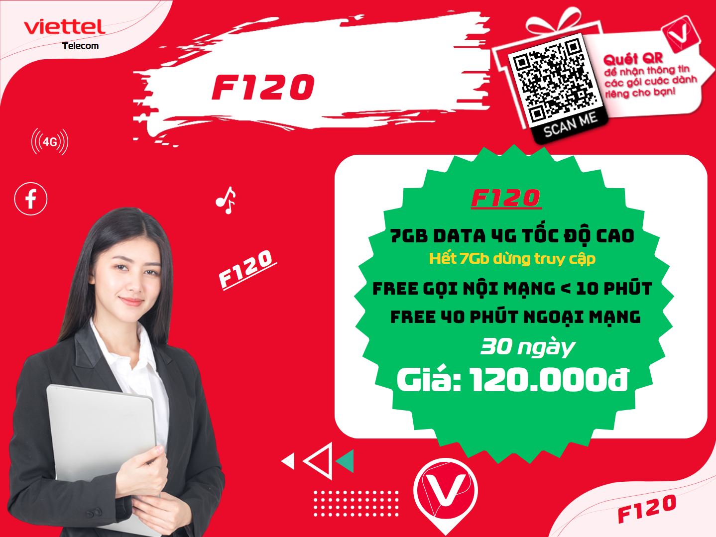 Gói F120 Viettel