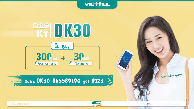 Gói cước DK30 của viettel
