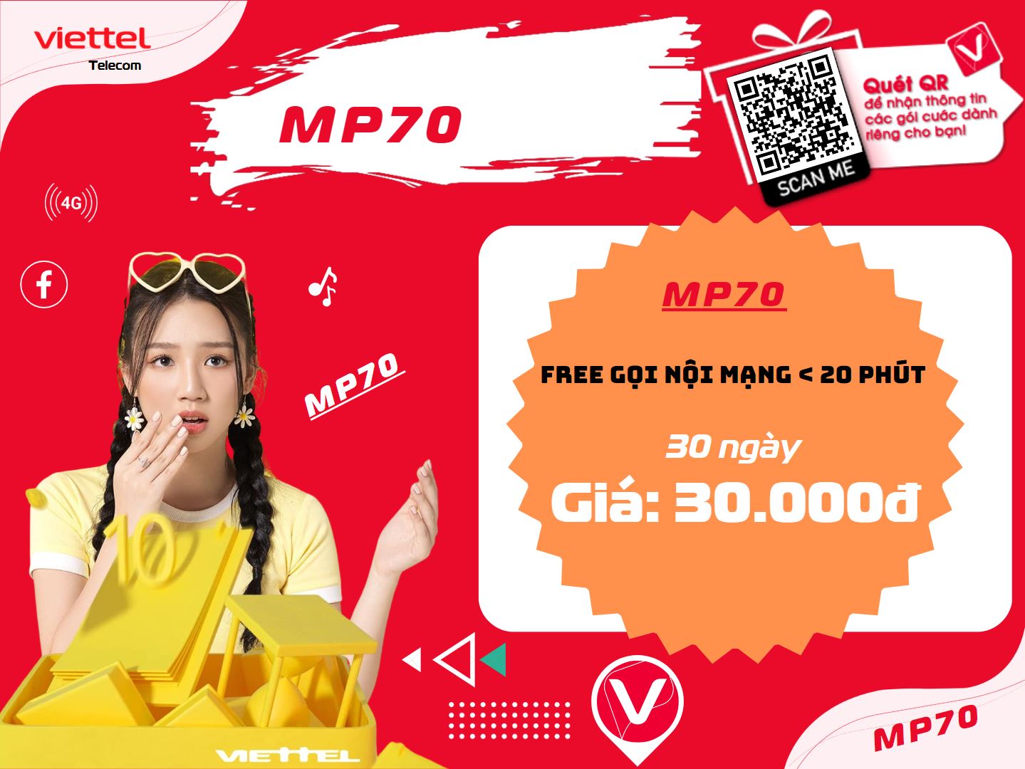 Gói cước mp70 của Viettel