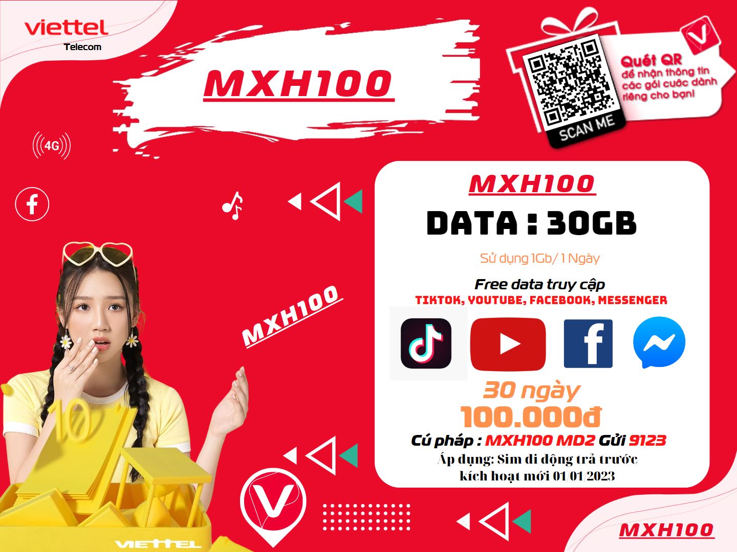 Gói MXH100 Viettel