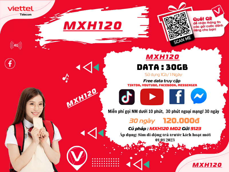 Gói MXH120 Viettel