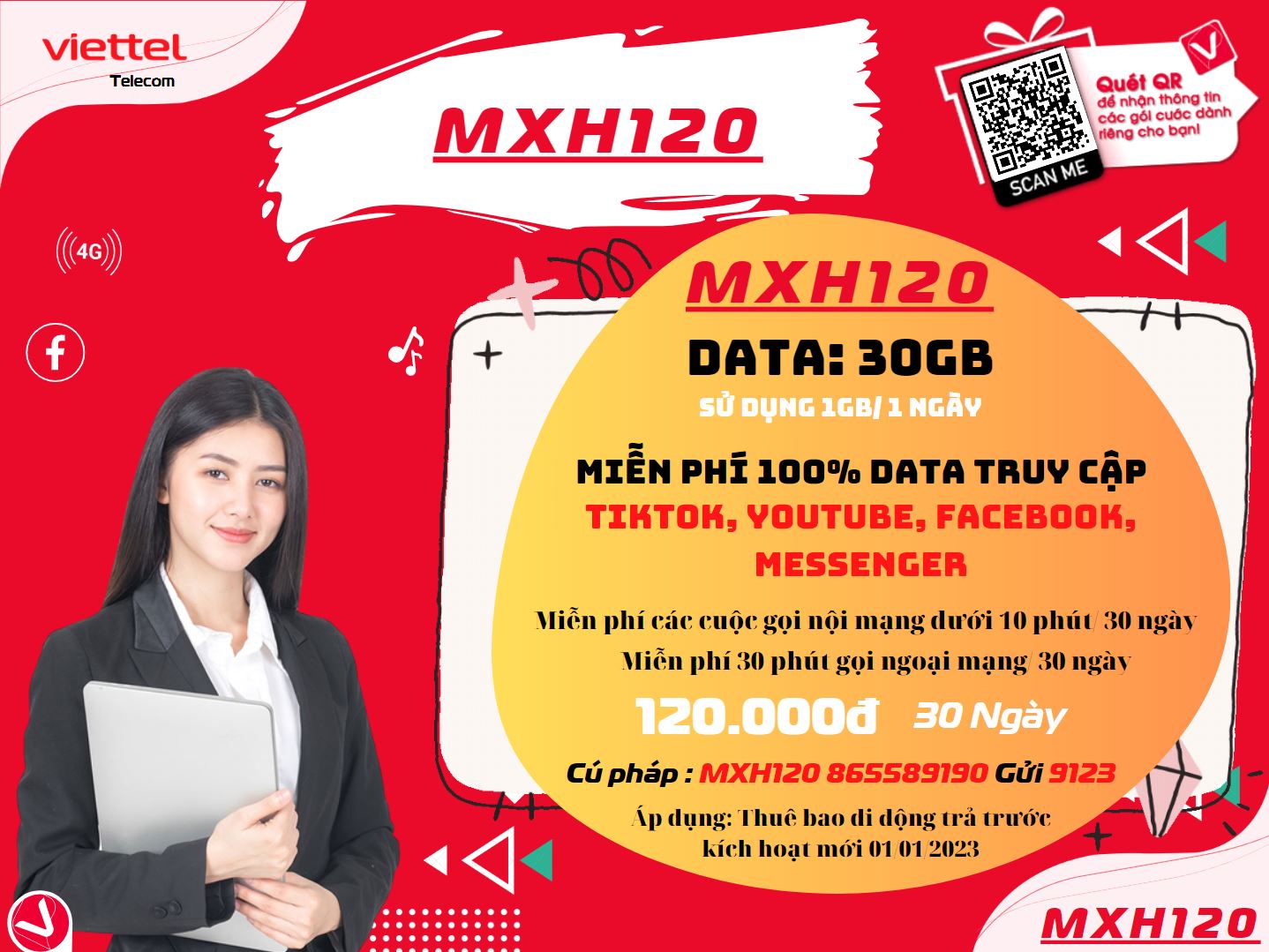 Gói MXH120 Viettel
