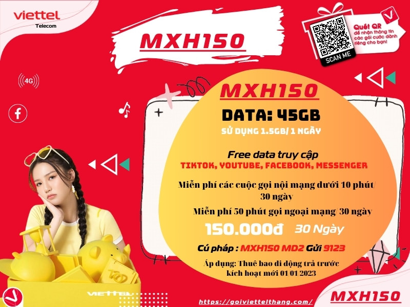 Gói MXH150 Viettel