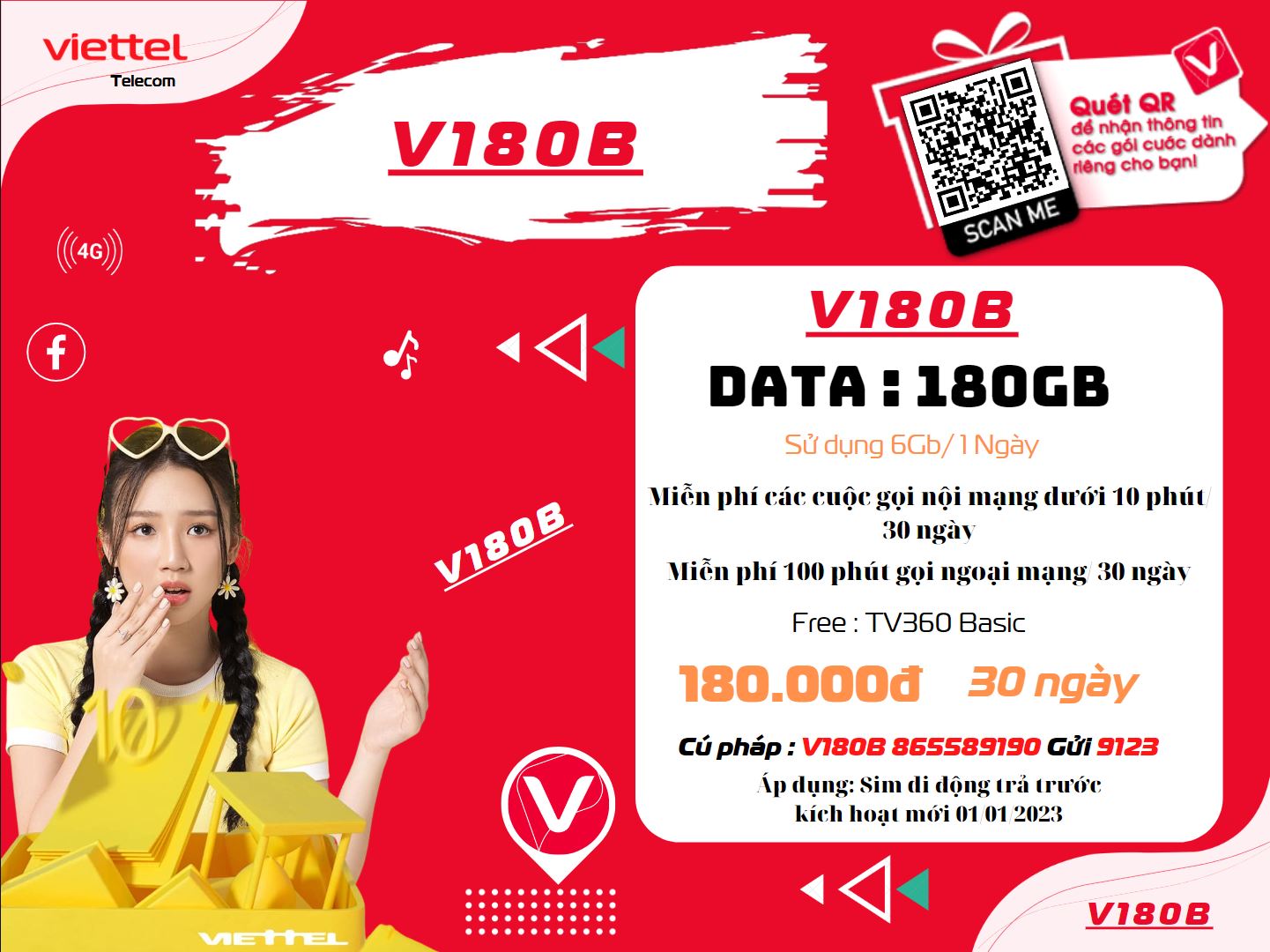 Gói V180B Viettel