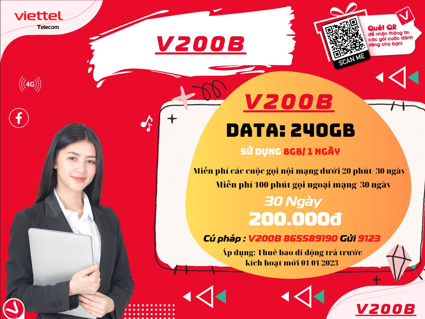 Gói V200B Viettel