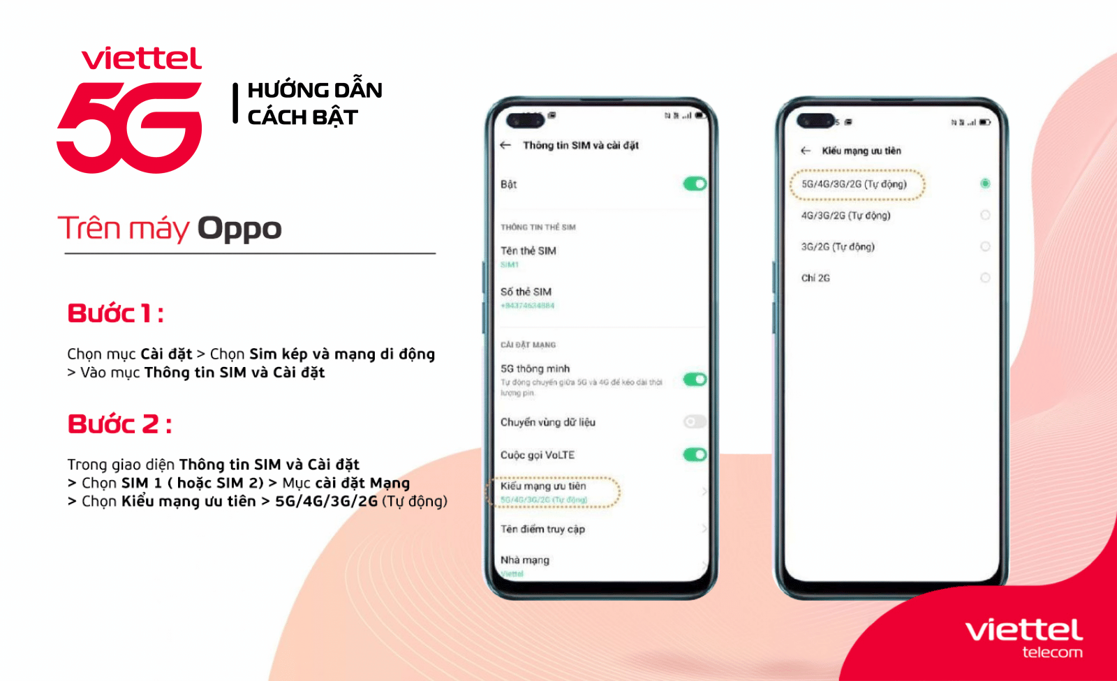 Cách bật 5G trên oppo